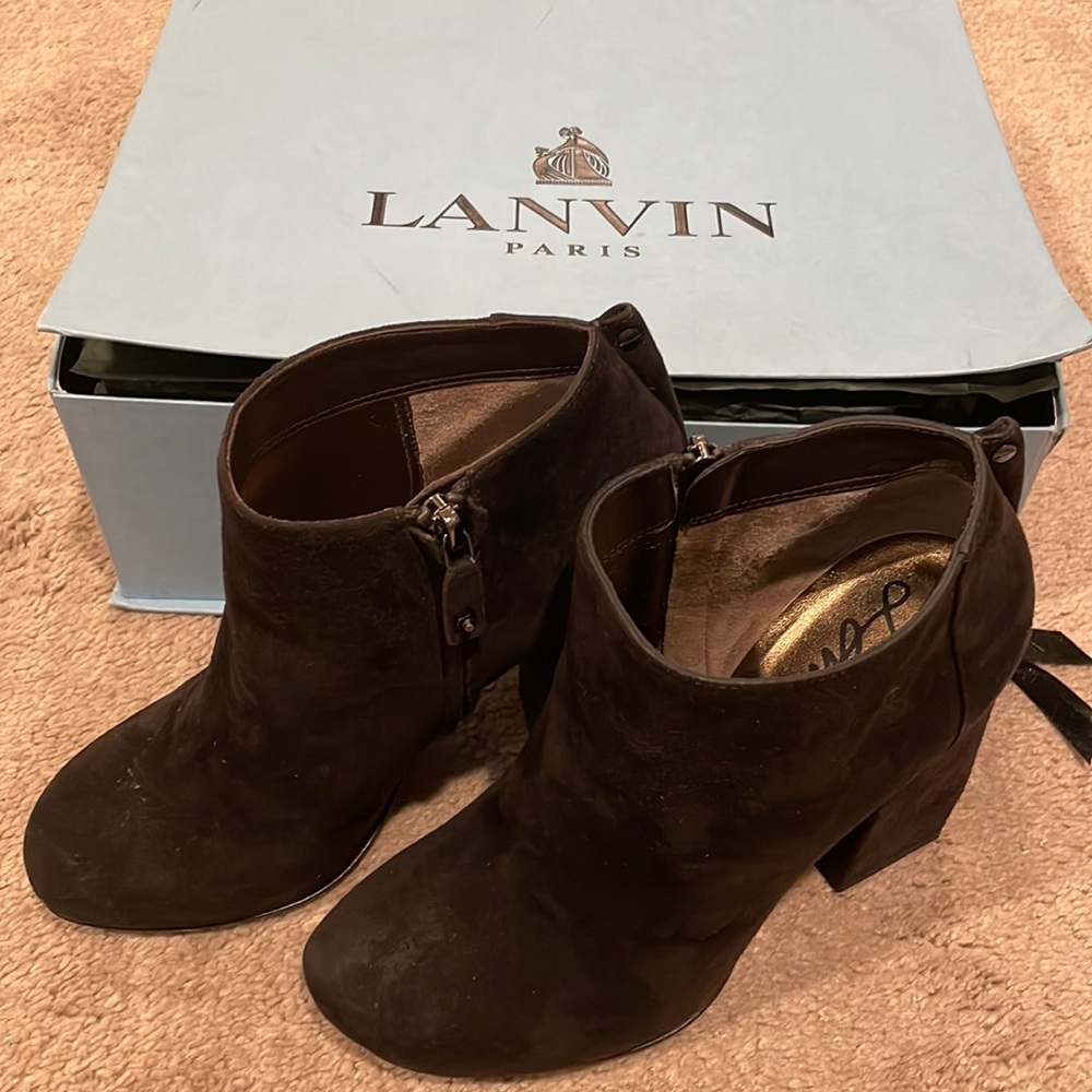 Lanvin paris booties black suede size 6.5